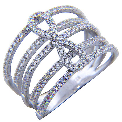 anillo infinito cinco tiras de piedras